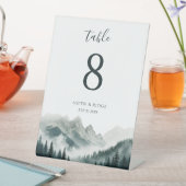 Signe De Table Pics Verdoyants | Numéro de Table Aquarelle (In SItu)