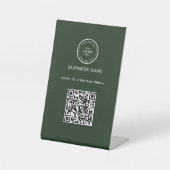Signe De Table Pied de menu de restaurant à logo rustique Code QR (Recto)