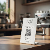 Signe De Table Pied de signalisation de code QR de logo d'entrepr