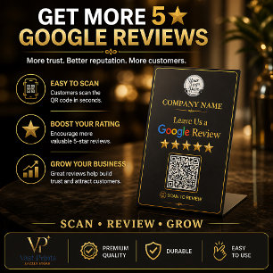 Signe De Table Pied de socle pour Google Review avec QR code pers