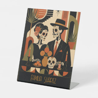 Signe De Table Piédestal Art Déco Dia De Los Muertos pour Autel