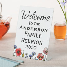 Piedestal de bienvenue pour réunion de famille de