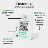 Signe De Table Piedestal de demande d'avis TripAdvisor avec QR Co