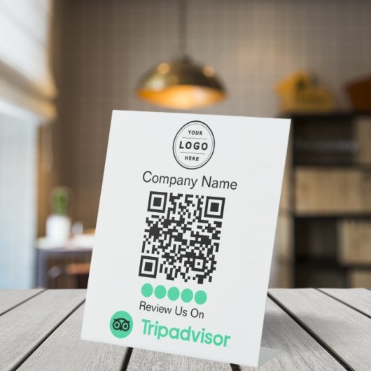 Signe De Table Piedestal de demande d'avis TripAdvisor avec QR Co