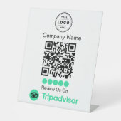Signe De Table Piedestal de demande d'avis TripAdvisor avec QR Co (Recto)