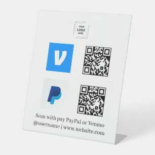Signe De Table Piedestal de logo de numérisation de code QR Venmo