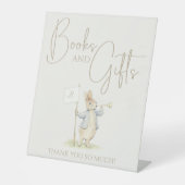 Signe De Table Pierre le lapin Quelques livres et cadeaux lapins (Recto)