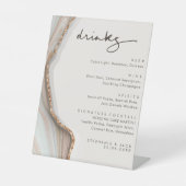Signe De Table Pierre Marbre Agate Mariage Boissons Bar Menu (Recto)