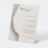 Signe De Table Pierre Marbre Agate Mariage Boissons Bar Menu (Recto)