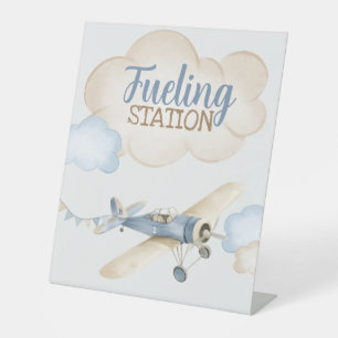 Signe De Table Pilote d'avion Aviateur 1er anniversaire Boissons