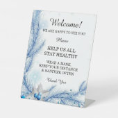 Signe De Table Pin bleu hiver Noël Mariage sécurité (Recto)