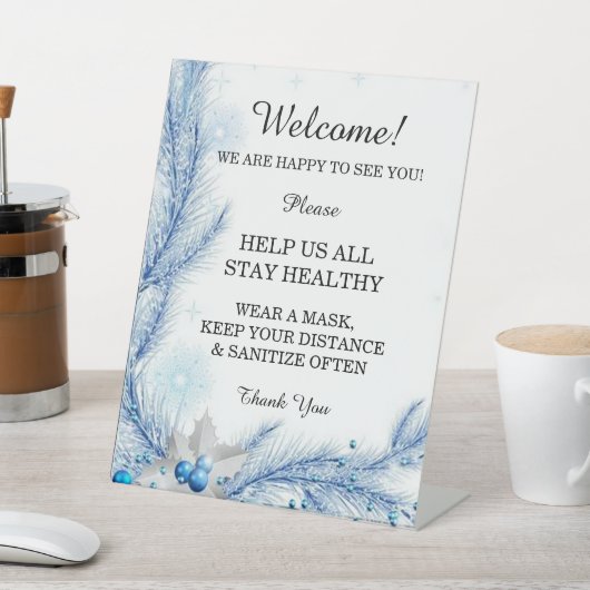 Signe De Table Pin bleu hiver Noël Mariage sécurité (In SItu)