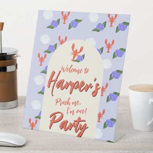 Signe De Table "Pince-moi ! I'm One" Homard côtier Anniversaire (In SItu)