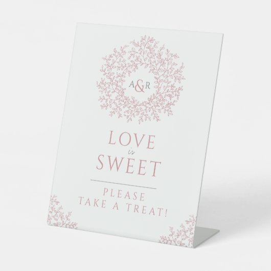 Signe De Table Pinceau rose à la main vierge monogramme mariage d (Recto)