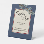 Signe De Table Pine Bleu Mariage d'hiver Capture l'Amour (Recto)