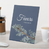 Signe De Table Pine Bleu Mariage d'hiver Faveurs Piédestal (In SItu)