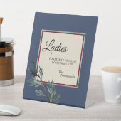 Signe De Table Pine Bleu Mariage d'hiver Mesdames Salle de bain (In SItu)