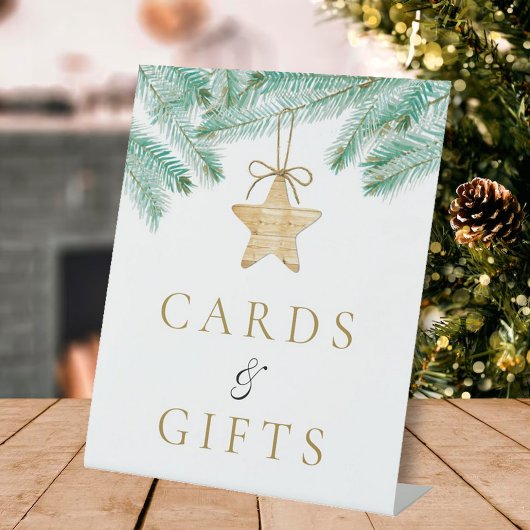 Signe De Table Pine d'aquarelle Pough Mariage d'hiver Cartes et c