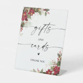 Signe De Table Pine rustique Poinsettia Weddin Cadeaux et cartes (Recto)