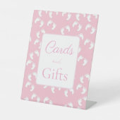 Signe De Table Pink Baby Footprints Baby Shower (Recto)