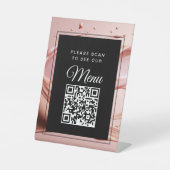 Signe De Table Pink Blush QR Code Digital Menu (Recto)