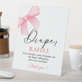 Signe De Table Pink Bow bébé Diaper baby shower de jeu enseigne (In SItu)