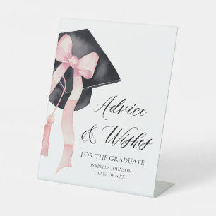 Signe De Table Pink Bow Grad Party Graduation Conseils et souhait