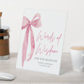 Signe De Table Pink Bow Graduation Party Conseils Paroles de sage (In SItu)