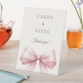 Signe De Table Pink bow ivory cards gifts sign (In SItu)