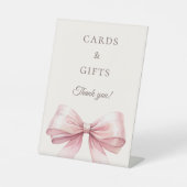 Signe De Table Pink bow ivory cards gifts sign (Recto)