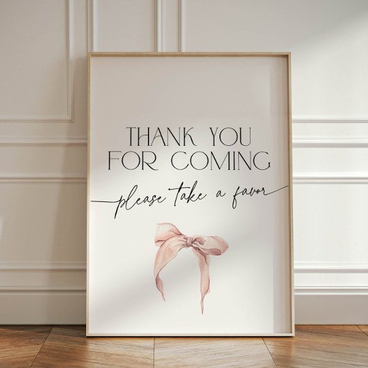 Signe De Table Pink Bow Merci d'être venu