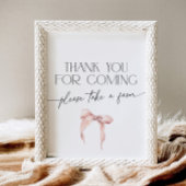 Signe De Table Pink Bow Merci d'être venu