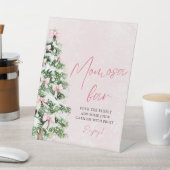 Signe De Table Pink Bows Christmas Tree Snowflacon Momosa Bar Sig (In SItu)
