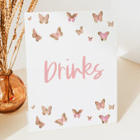 Pink Butterfly Drink Table Party Signale