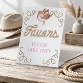 Signe De Table Pink First Rodeo Favors