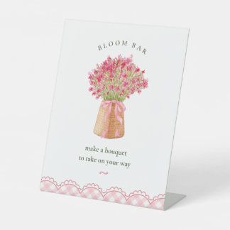 Signe De Table Pink fresh off the market bridal shower bloom bar