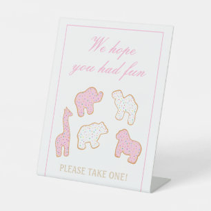 Signe De Table Pink Frosted animal Cookie faire la fête en faveur