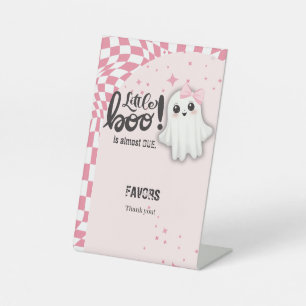 Signe De Table Pink Ghost Little Boo est presque dû Baby shower