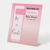Signe De Table Pink Gradient Cute Eyeball Baby Shower Welcome (Recto)