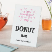 Signe De Table Pink hearts Donut Bar Shower  (In SItu)