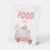 Signe De Table Pink Ice Cream Truck Food (Recto)