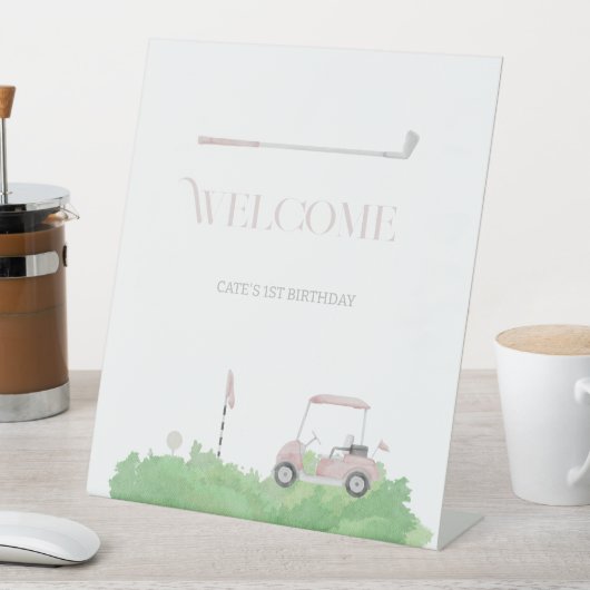 Signe De Table Pink par tee Golf Anniversaire (In SItu)