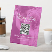 Signe De Table Pink Photo QR Honeymoon Fund Wedding (In SItu)