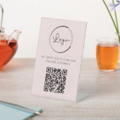 Signe De Table Pink QR Code Menu Logo Restaurant Moderne (In SItu)