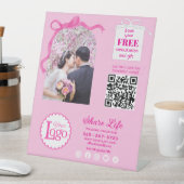 Signe De Table Pink Ribbon Wedding Business Promotion (In SItu)