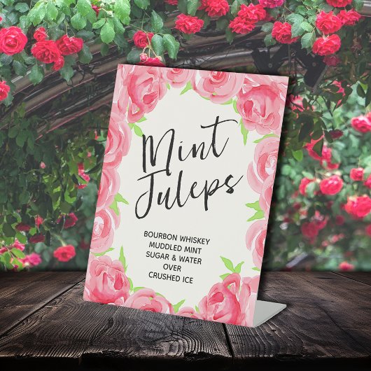 Signe De Table Pink Roses Mint Juleps Derby Party