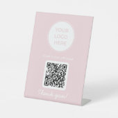 Signe De Table Pink Scan Me To Pay QR Code Desk Sign (Recto)