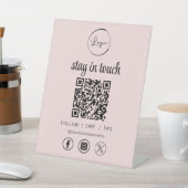 Signe De Table Pink Social Media QR Code Business Logo (In SItu)