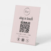 Signe De Table Pink Social Media QR Code Business Logo (Recto)