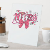 Signe De Table Pink Valentine Nurse, Valentine Coquette Bow Overs (In SItu)